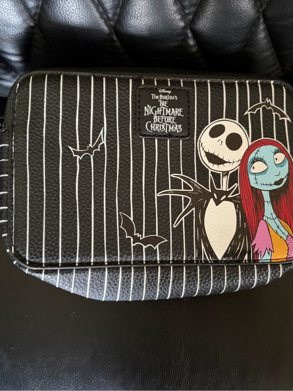 Disney x Primark The Nightmare Before Christmas  pinstripe crossbody camera bag